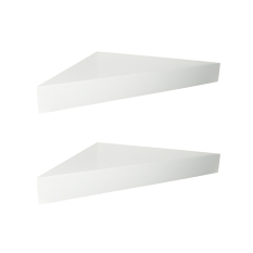 Floating Shelves Ambalan Segitiga - 2 Pcs Rak Dinding Sudut Minimalis - Putih