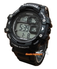 Fortuner - F1602 - Jam Tangan Pria - Karet - ( Hitam )