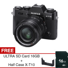 Fujifilm X-T10 Kit XF 18-55mm - Hitam + Gratis Memory 16 GB + Pu Case XT10