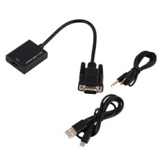 Full HD 1080 P Video VGA Ke HDMI Kabel Adaptor Konverter dengan Kabel USB untuk Laptop PC DVD HDTV TV