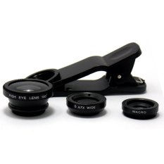 Galaxy X Fish Eye Clip Glass 3 In 1 For Xiaomi Redmi Note 2 - Hitam