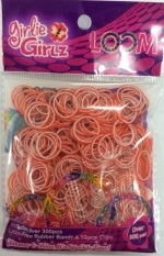 Girlie Girlz TM 3228 Double Colour Rubber Loom Band & Clip Refill Pack Red