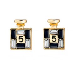 Gold Channel Earrings For Women Crystal Stud Earings Famous Brand Jewelry Brincos Pendiente