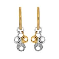 Goldmart Anting Emas Putih dan Kuning 18K dengan Berlian