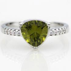 Hijau Topaz Vintage 2016 Perhiasan Silver Ring Korea Cincin Kawin untuk Wanita CZ Berlian Perhiasan Anel Y3555-Intl