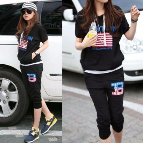 NCR- Setelan Casual/olahraga Wanita - Set Bos Black NCR- Setelan Casual/olahraga Wanita - Set Bos Black