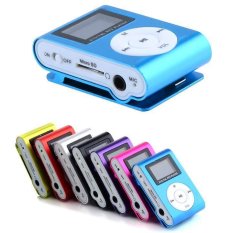 Happycat LCD Screen Metal Mini Clipon MP3 Player dengan Micro TF/SD Kartu Slot dengan Kabel + Earphone (biru/Hitam/Merah/Silver/Hijau/Mawar Merah/Ungu)