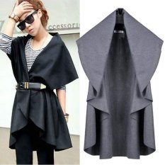 Happycat Baru Hot Sale Kaus Fesyen Wol Mantel Wanita Mulia Elegan Cape/Selendang Poncho Bungkus Selendang Coat (Unta) (biasa)