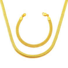 Kualitas Tinggi Set Perhiasan Pria Kalung Gelang 18 K Real Gold Berlapis Trendi Rantai Tubuh Wanita 55 Cm Kalung Kalung Rantai Emas