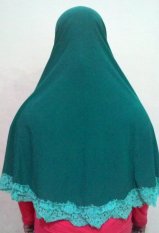Hijab Kudus Hijab Kudus Tripel-A Clothing Jilbab Syari Jumbo Renda Bunga Tosca - Hijau