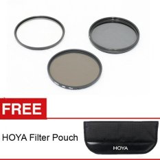 Hoya Filter Kit (UV+CPL+ND-8) - 46mm + Gratis Filter Pouch
