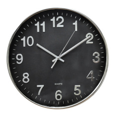 Inno Foto Jam Dinding NE-2807A Sweep Diameter 30 cm - Hitam-Silver