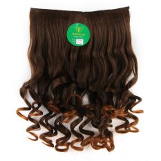 Instaclip Hairclip Short Curly Lightbrown 50 cm / Hair clip klip Keriting Korea Coklat Muda Big Layer Full head