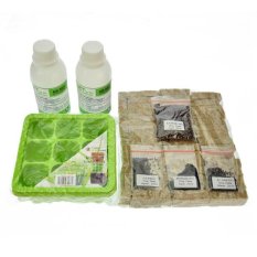 Jirifarm Hidroponik Paket Lengkap Semai / Penyemaian (Tray,Nutrisi,Bibit,Rockwool)