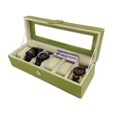 Jogja Craft BJ06GRCR Kotak Tempat Jam Tangan Isi 6 Hijau Cream