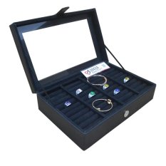 Jogja Craft - Full Black Universal Ring Box Organizer - Kotak Tempat Cincin