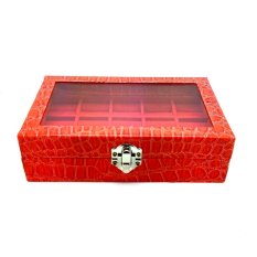 Jogja Craft Kotak Batu Akik / Box Cincin Batu Akik Kaca Crocodile Isi 15 - Orange