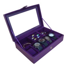 Jogja Craft - Kotak Jam Tangan Mix Tempat Accesories - Watch Box Organizer Ungu