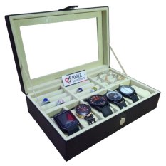 Jogja Craft Kotak Tempat Jam Tangan Kombinasi Tempat Cincin - Hitam