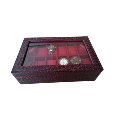 Jogja Craft Maroon Croco Kotak Jam Tangan Isi 12