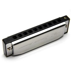 Jor 10 Lubang Diatonis Blues Harpa Harmonika Kunci C Mainan Musik Perak-Intl