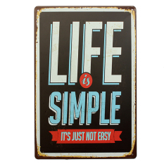 JOR ᄀᄆLife Adalah Simpleᄀᄆ Metal Home Shop Pub Wall Garage Vintage Dekorasi Tanda Plakat Timah-Intl