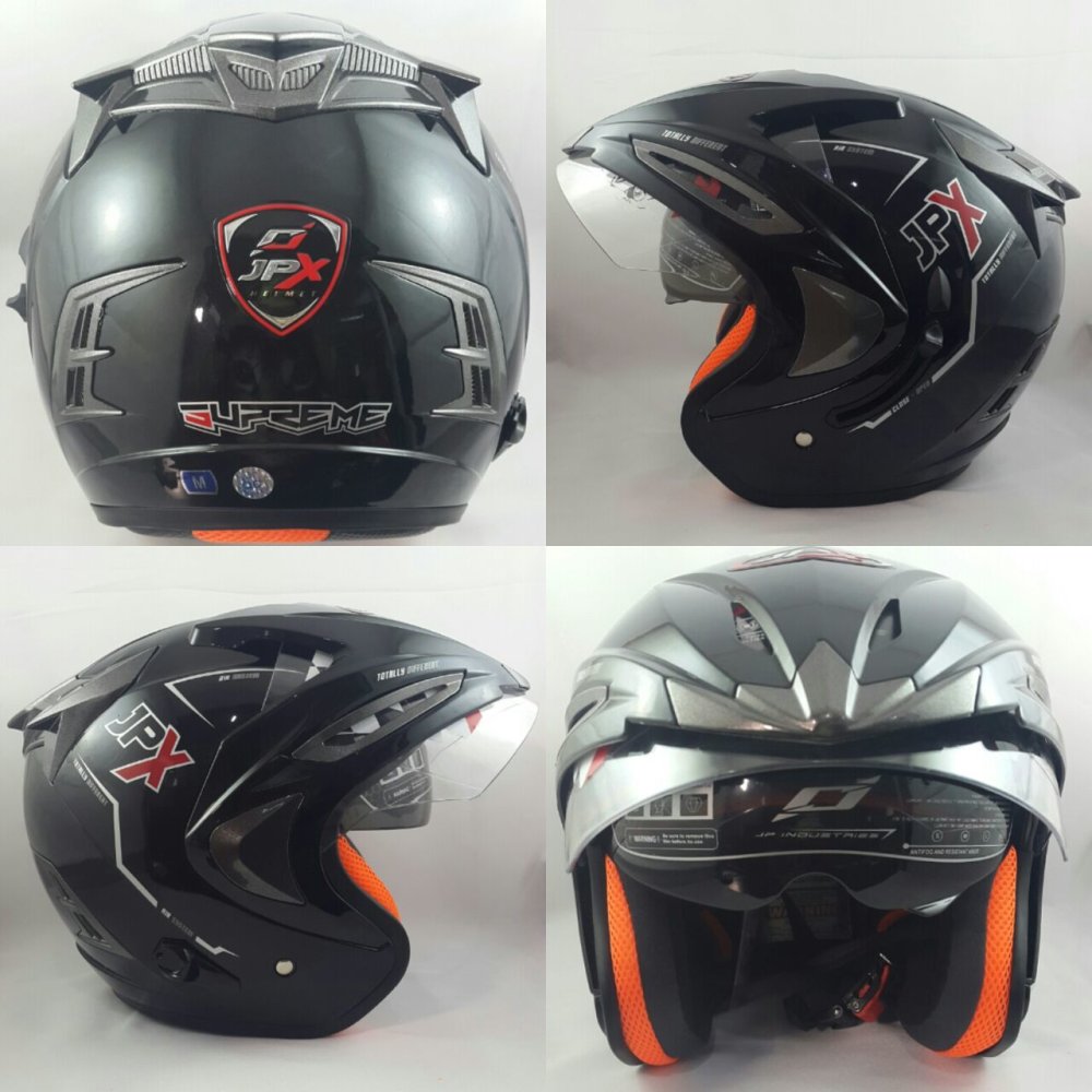 JPX SUPREME – Helm SOLID – Hitam Metallic – Size M