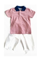 Ken Babyshop Premium Pastel Baju Setelan Boys Strip Pink
