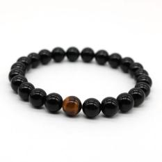 Kimi Jewelry Gelang Batu Black Onyx 8mm Grade AAA / Gelang Unisex / Hitam - Size S