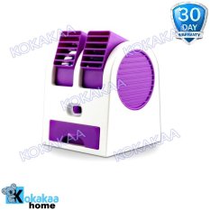 Kokakaa Mini AC Double Blower Cooling Fan Portable Battery Bundle - Ungu