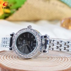 Ladies Gelang Watches Round QUARTZ Jam Tangan Analog Tali Berlian Imitasi Wanita Fashion Merek Mewah Jam Tangan Relogio Asli (Hitam Biru Ungu Putih)