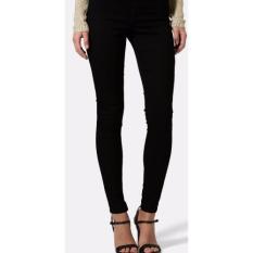 Larisashop Surabaya - Celana Soft Jeans C*anel Black Skinny Wanita