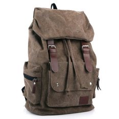 Tas Ransel Wanita Pria Kulit Batam Branded Import Terbaru Leather Backpack - Cokelat