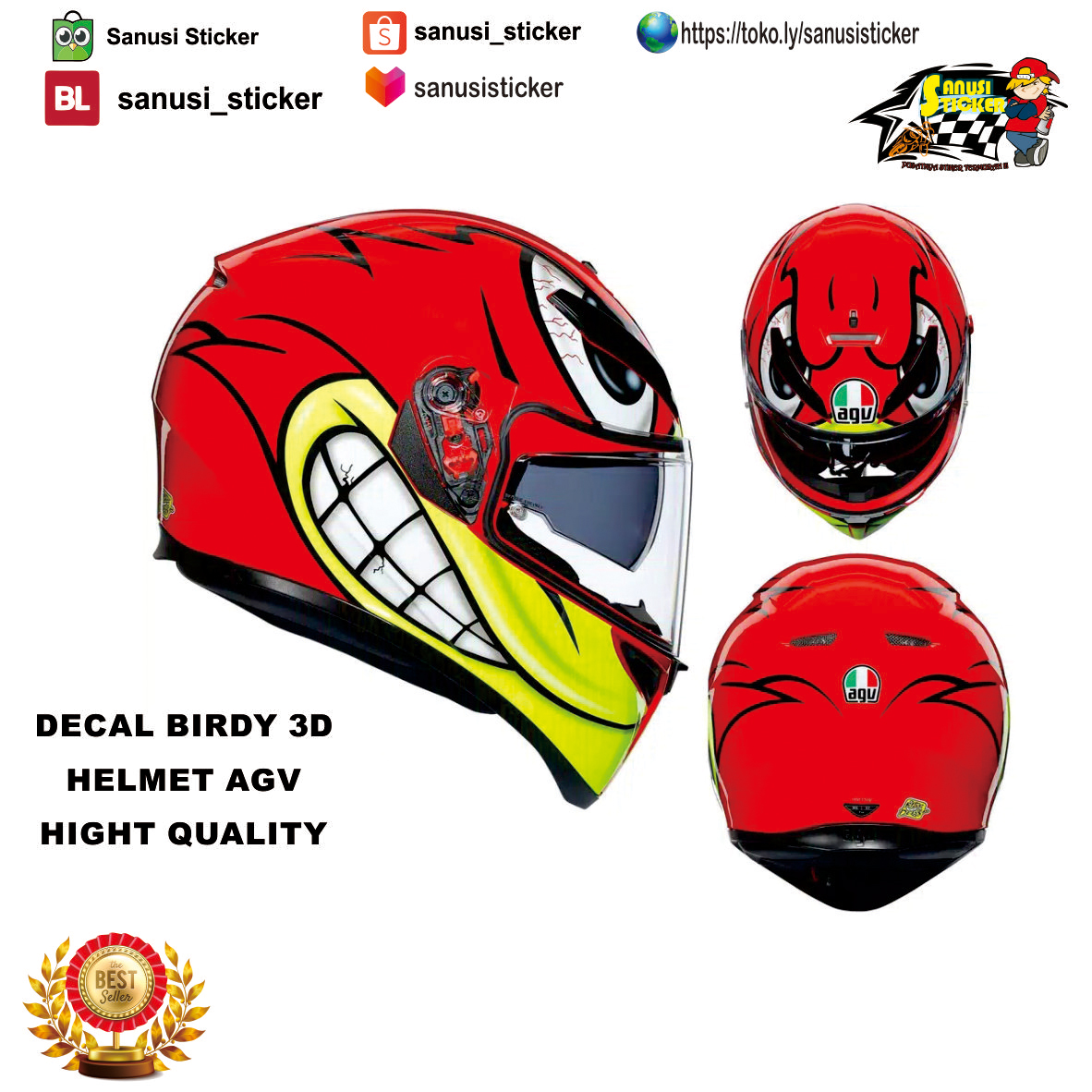 Stiker Helm - Decal Stiker - Cutting 