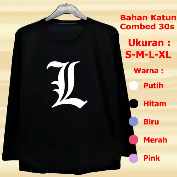 Kaos Tangan Panjang Death Note L Jumbo Xxl Xl L M Lazada Indonesia