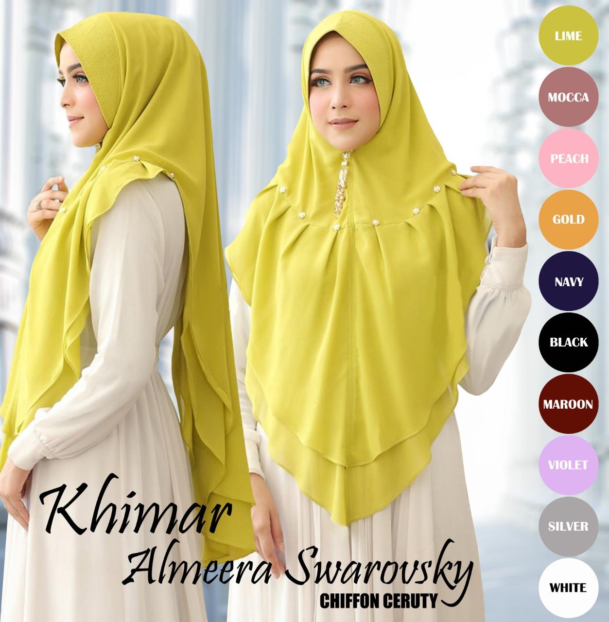 Jilbab Hijab Instan Khimar Almeera Swaroski Syari Terpopuler Layer Jumbo Termurah