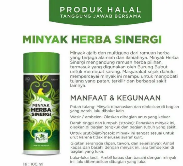 Promo Minyak Herba Sinergi Hpai Mhs Hni Minyak Urut Serbaguna Multi Manfaat Minyak But But Lazada Indonesia