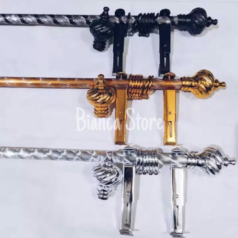 Satu Set Besi Gagang Gorden Hordeng Tirai Jendela Pintu Lazada Indonesia