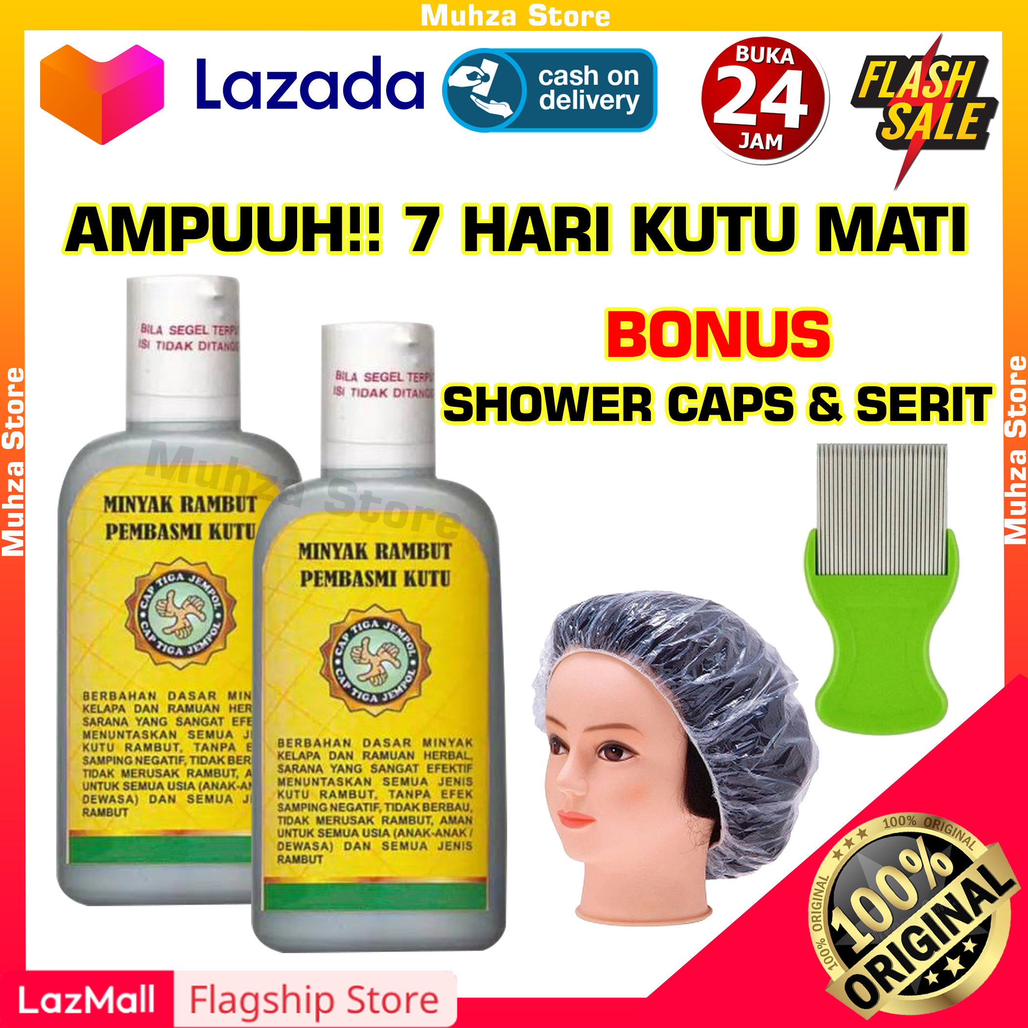 ORIGINAL 100 ML !! - Obat Kutu Rambut dan Telurnya Cap Tiga Jempol Asli Ramuan Herbal - Obat Kutu...