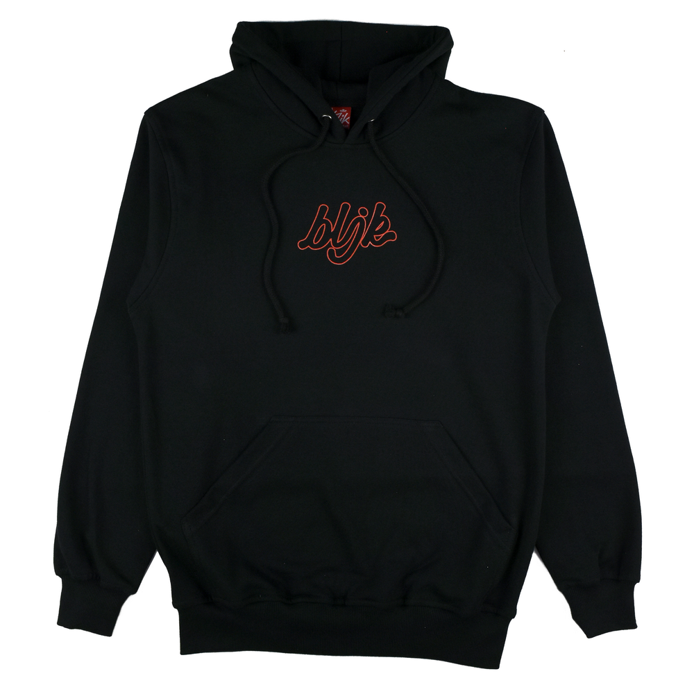 Blackjack BLJK Sweater Hoodie Script Outline Jaket Pria SWT705ARM