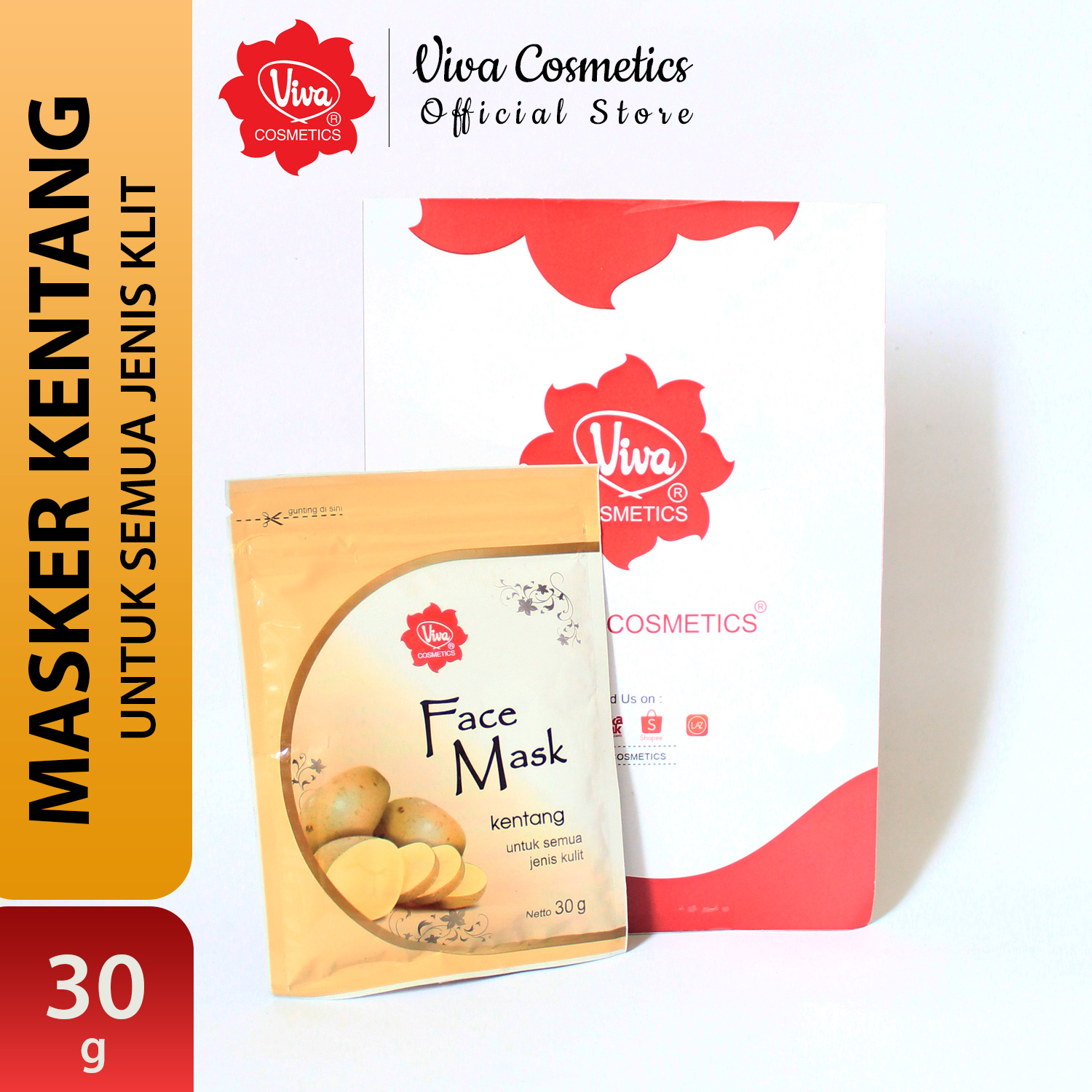 Viva Cosmetic Face Mask Kentang Masker Viva Untuk Mengangkat Sel Kulit Mati Mengencangkan Kulit Lazada Indonesia