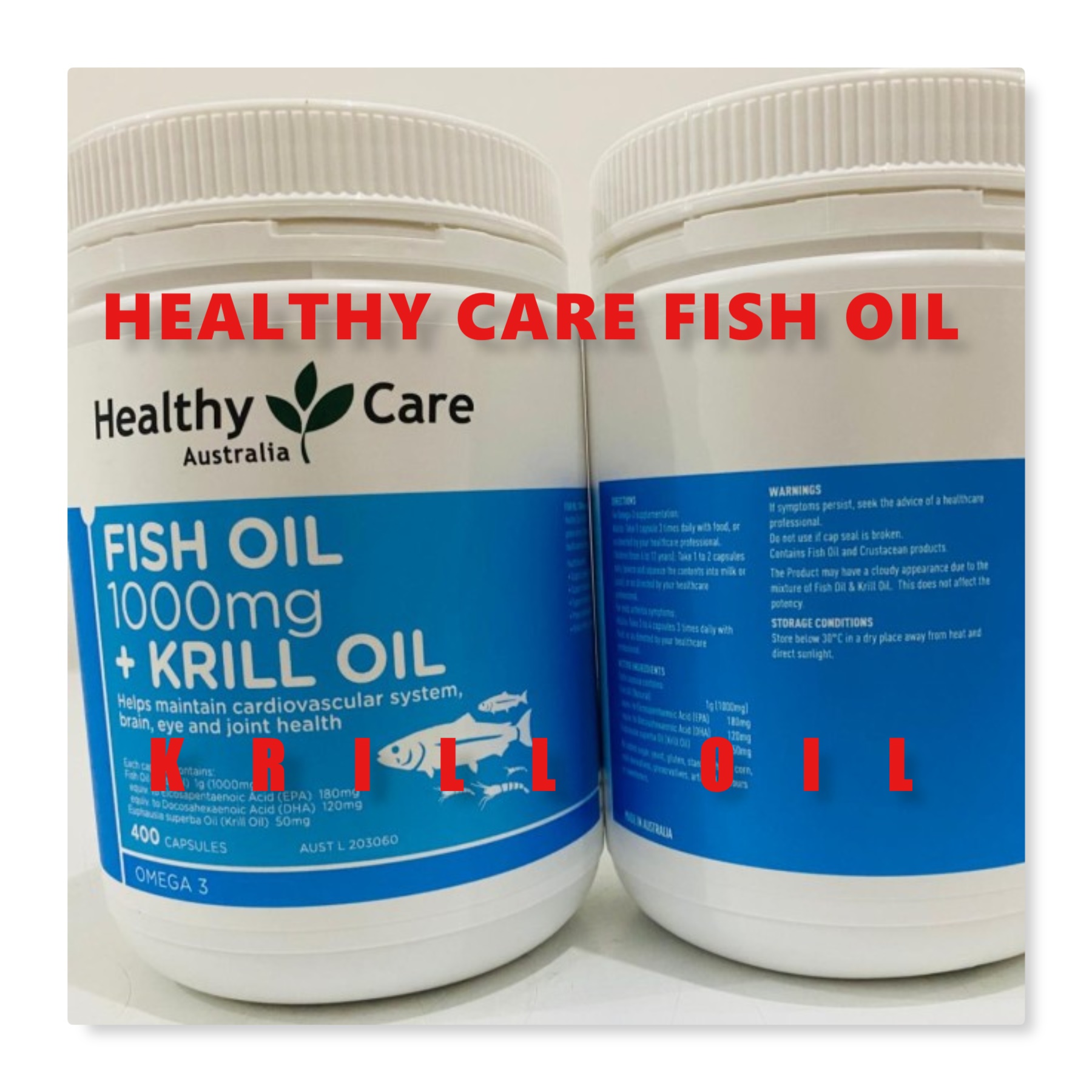 Healthy Care Fish Oil 1000mg & Krill 400 Capsules Healthy Care Fish Oil 1000mg + Krill Oil