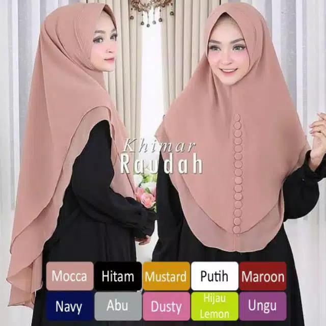 Jilbab Hijab Instan Khimar Raudah Syari Sifon Terpopuler 2 Layer Oval Syari Termurah