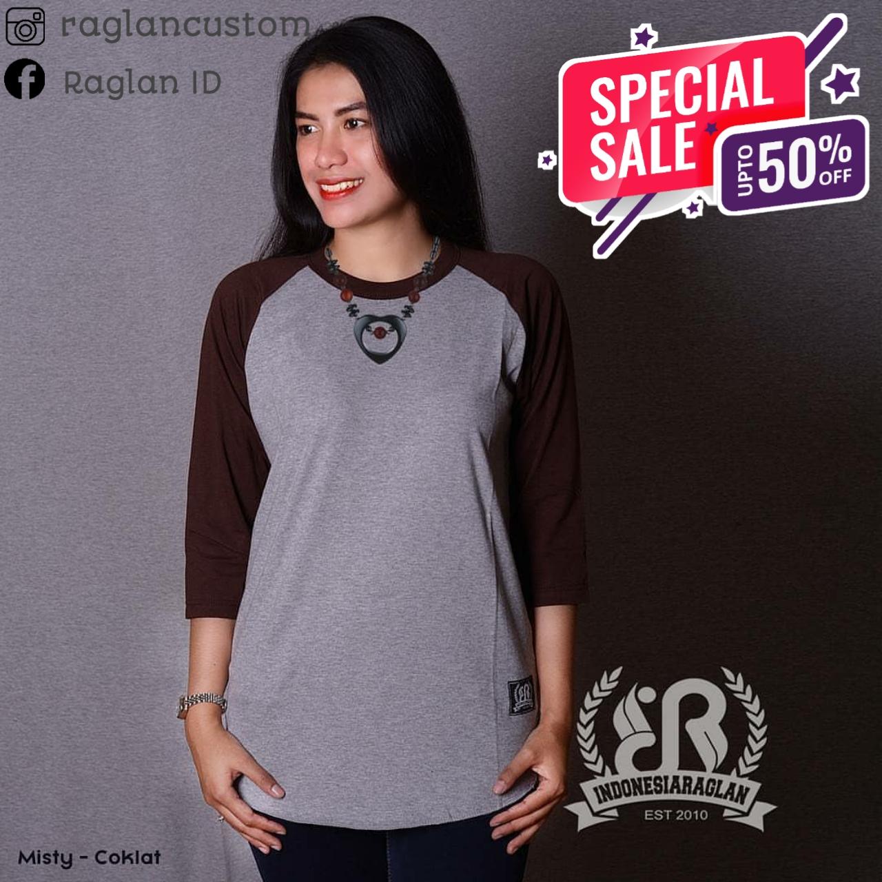 KAOS RAGLAN IDR INDONESIA RAGLAN COMBED 30S DEWASA DAN ANAK BASIC TANGAN 3/4 DAN PANJANG