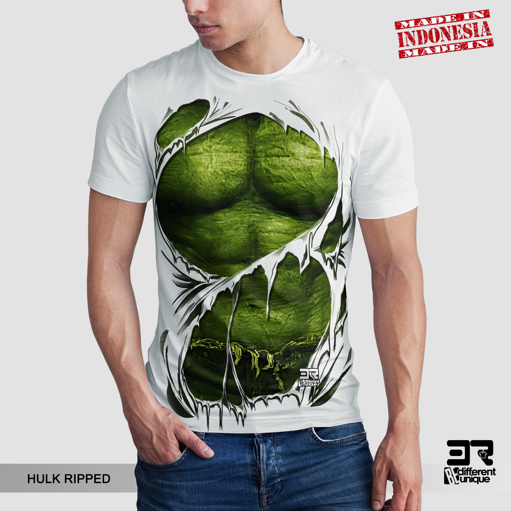 Kaos Distro Print 3R Hulk Ripped 2 