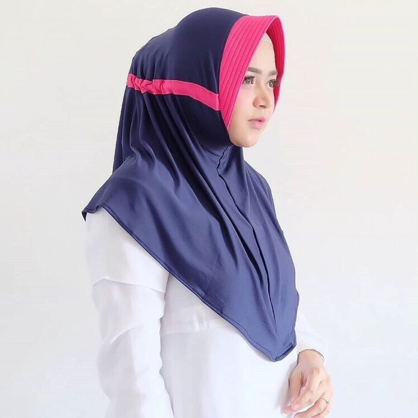 Fildzaty - Jilbab/Hijab instan Serut combinasi Hyget Kerudung Segi Empat