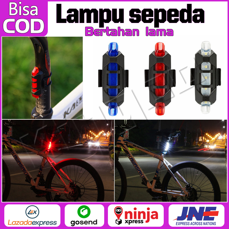 USB Rechargeable Bike LED Tail Light Bicycle Safety Cycling Warning Rear Lamp KK