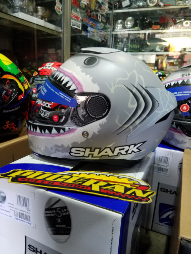 IN6450PSLM35 Silver, X-Small Shark Unisex-Adult Full Face Raw Helmet Cheek Pad 