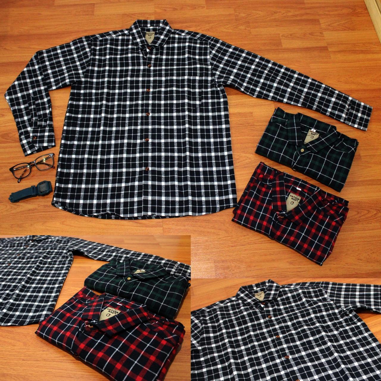 Kemeja Flanel Pria - Katun Premium