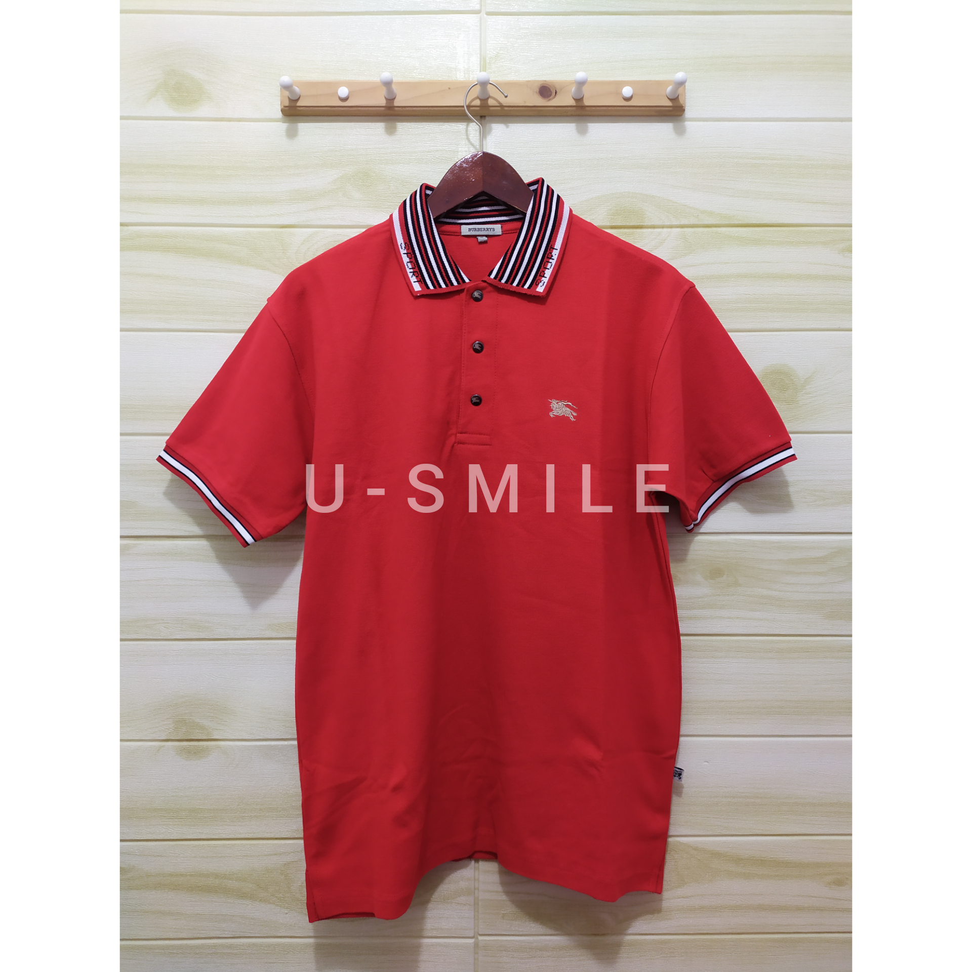 Jual Red Burberry Polo Shirt Terbaru 